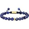 COAI Bracciale da Uomo in Sodalite Blu, Bracciale di Perline Blu Irregolari Sfaccettate in Pietra Naturale da Uomo