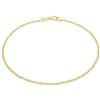 CARISSIMA Cavigliera da donna in oro giallo 9 ct con catena curb twist da 1 mm 30 PG, 23 cm