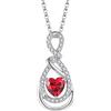 JO WISDOM Collana di Infinito Cuore Argento 925 Donna,Ciondolo con Catena Zirconia cubica 3A Luglio Birthstone Colore Rubino