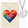 Engelsrufer Biglietto d'auguri Love con collana in acciaio inox argento - regalo per donne - biglietto emozionale con gioielli - Mostra amore con stile