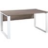 Composad | Scrivania della Linea DISEGNO con gambe in metallo, Scrivania PC Moderna, (LxAxP) 140x74,50x80 cm, Colore Rovere Sonoma e gambe Bianco, per Ufficio, Studio, Cameretta, Made in Italy