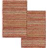 HAMID - Pack 2 Tappeti in Iuta di Lana Olivia 40x60cm, Tappeto in Lana e Iuta Tessuto a Mano per Soggiorno, Camera da Letto, Soggiorno, Rosso Naturale