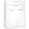 Composad | Mobile Contenitore della Linea DISEGNO con 2 Ante e 2 Cassetti, Armadietto Portadocumenti da Archivio, (LxAxP) 81,60x112x35,7 cm, Bianco Laccato, Studio, Ufficio, Made in Italy