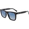 Lee Cooper Occhiali da sole classici per uomo donna leggeri protezione UV Shades, Montatura - Nero Lucido | Lenti - Blu Sfumato, One Size