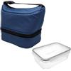 Nerthus FIH 1511 lunch bag termica tipo borsa nera con contenitore ermetico 1L doppio scomparto ideale per trabajo oficina