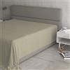 Italian Bed Linen Lenzuolo Sopra MAX COLOR Matrimoniale Maxi 270x300 cm, 100% Cotone Made in Italy - Lenzuola Letto Matrimoniale Maxi in Tinta Unita - TORTORA