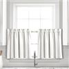 Lush Decor Tenda da cucina in cotone riciclato tinto in filo a righe, 73,7 cm di lunghezza x 61 cm di larghezza, grigio