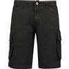 Geographical Norway Geo Norway Palar Men - Pantaloncini/Bermuda Uomo - Pantaloni Cargo in Cotone, Abbigliamento Maschio/Uomo per L'Estate - Pantaloncini e Bermuda, Nero, S