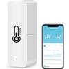 Molczov Termometro igrometro WiFi Intelligente, sensore di Temperatura e umidità Bluetooth per Interni ed Esterni, Alexa/Google Assistant termometro WiFi App Remoto per casa. 1 Confezione