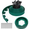 Inheming Bordura per Aiuola Plastica, bordatura del giardino all'aperto, 5M x 5CM Bordo Flessibile per Giardino,con 15 pezzi di Robusti Picchetti di Fissaggio Per Bordure Da Giardino e Aiuole