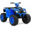GYMAX Quad ATV Elettrico da 24V, Giocattolo a 4 Ruote con Luci LED, Auto Elettrica per Bambini con Connessione Wireless, Musica, Radio, Velocità Alta/Bassa, per bambini dai 3 agli 8 Anni (Blu)