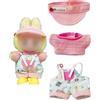 BPTRKOM 1 Set Vestiti per Bambole - Abiti All'Uncinetto Eleganti con Accessori Idea Regalo Carina per Collezionisti(rosa)(Vengono venduti solo vestiti, le bambole non sono incluse)