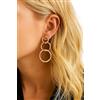 Generico ◦-●◉ஐ ORECCHINI A PERNO CON ANELLO LUNGO COLOR ORO MARTELLATO ஐ◉●-◦ Orecchini lunghi realizzati con anelli martellati in tre misure, oro