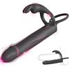 Accos Love Plug anale vibrante con anello per il pene,stimolatore clitorideo rabbit,doppio dildo anale con strap-on, sex toy anale per coppie,sex toy per uomini e donne, Fatdhu,piccolo anello per pene