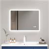 Plumbsys Specchio da bagno LED 100x70cm, Specchio Bagno parete con luci, Interruttore Tattile, Anti-appannamento, 3 temperature di colore, IP54 impermeabile