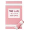 Ali Brothers Telo Mare Grande 90x170cm 100% Cotone - Asciugamano da Spiaggia con Frange - Antisabbia, Leggero, Assorbente e Compatto - Fouta per Hammam, Sauna, Viaggio, Piscina, Yoga, Campeggio, (ROSA)