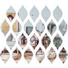 NAILDOKI Decalcomanie murali fai da te Set di adesivi acrilici a specchio, adesivi murali a specchio per la decorazione del soggiorno e della camera da letto (Teardrop Silver 24Pcs)