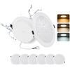 Grebeam 6 Pezzo Faretti LED da Incasso per Cartongesso, 1400LM, IP44, Bianco Caldo 3000K/Bianco Neutro 4000K/Bianco Freddo 6000K Regolabili, Foro Ø145-160mm, Faretti LED Soffitto per Bagno Cucina