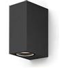 CALEX Applique Bergamo, per esterni & interni, 2x GU10, forma rettangolare, Up & Downlight, impermeabile, senza lampadina, Nero