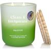 M&SENSE Candele Profumate Soia Salvia Eucalipto |400g, Profumo Purificante e Rinfrescante 80 Ore, Candela per Bagni e Yoga, Regalo Benessere per Casa e Spa