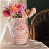 Eachave Vaso in Vetro Mosaico Rosa per Fiori - Vaso Decorativo Moderno Fatto a Mano - Perfetto per Casa, Soggiorno, Camera da Letto, Cucina e Centrotavola