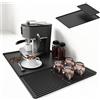 IYYI Tappetino da bar in silicone - Tappetino antiscivolo 2 in 1 per asciugare e protezione da banco resistente al calore per caffettiere, cestini per piatti, frullatori (Nero)
