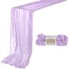 BOUBONI 1 runner da tavola in garza bohémien, 3 m, colore lilla, 89 x 305 cm, runner da tavola per formaggi, per feste di compleanno, matrimoni, baby shower, decorazioni natalizie, eventi speciali
