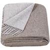 LYHome Coperta in Lana Merinos - Copriletto Plaid per Letto Divano, Singolo Una Piazza e Mezza Matrimoniale, Coperte Per Invernale Estiva Morbida Calda e Grande 140x200, Marrone - Grigio Doppio lato