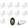 kpslucerna Faretto LED piccolo 9PCS 12V 1W da incasso luce cella per cucina, scale, armadio, corridoio, illuminazione fai da te Vetrina luce da incasso IP65 CE ROHS (Bianco Bianco caldo, 30°)