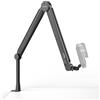 IXTECH Braccio Microfono Asta Microfono Scrivania Regolabile Supporto Microfono da Tavolo per Blue Yeti Rode Shure Sm7b Hyperx Quadcast Supporto Pieghevole Girevole per Gaming Streaming Podcasting