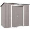 Outsunny Capanno Attrezzi in Acciaio Zincato con Tetto Inclinato Grigio