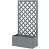 Outsunny Fioriera da Giardino con Traliccio in Legno Composito Grigia