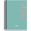 Dohe - Agenda scolastica 2025 2026 - Visualizzazione settimanale, formato A5 (15 x 21 cm), spagnolo e inglese, da settembre a giugno, rilegatura a spirale, copertina rigida - SYSTEM Green