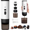 OWJHE 3 In 1 Caffettiera Portatile Macchina Da Caffè Portatile Grande/Piccole Capsule/Caffè In Polvere, 8-10 min Riscaldamento Rapido, Ricaricabile 12 V, Per Casa, Ufficio, Campeggio, Viaggi, Auto
