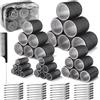 Zosenyer Set di 60 Bigodini, 5 Misure (55/45/40/30/20mm) Bigodini Grandi per Volume con 28 Pinza in Acciaio Inossidabile, Heatless Hair Curler per Capelli Lunghi, Medi e Corti (Nero)