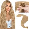 MY-LADY Extension Capelli Veri Cheratina 25 Ciocche 25g 40 cm Biondo Scuro Capelli Umani Remy Lisci Naturale Keratin U Tip Human Hair Extensions #27