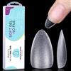 TOMICCA Punte per unghie a mandorla, 360 pezzi, 15 misure, Full Matte Press On Nail Pre-shape Nail Tips per punta completa di mandorle, senza need file, base coat