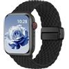 Yoohoo Cinturini Compatibile con Cinturino Apple Watch 49mm 46mm 45mm 44mm 42mm 41mm 40mm 38mm, Magnetico in Nylon Solo Loop per iWatch 11 10 9 8 7 6 5 4 3 2 1 Ultra SE 3 2 1, Cinturino Intrecciato Elastico