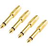 Zescyha 4 Pezzi Adattatore Audio Jack 6,35mm a RCA, 6,35 mm Maschio a Femmina RCA Connettori Mono Placcati Oro, Convertitore per Strumenti Musicali, Chitarra Elettrica, Tastiera, Amplificatore, Mixer, DJ, AV