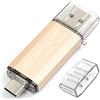 BORLTER CLAMP 32GB Chiavetta USB 3.0 Type-C, 2 in 1 Pen Drive (USB Type C & USB 3.0) USB C Memoria Flash, OTG USB Flash Drive Girevole per Android Smartphone/Tablet/Computer (Oro)