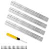MIYUANGKJ 4 Pezzi Cerniera per Pianoforte 30cm, Cerniere Lunghe Acciaio Inox per Porte Armadi Ante Mobili, Cerniera a Barra con Viti e Cacciavite, Cerniere Cromate Resistenti per Uso Domestico Professionale