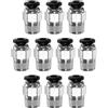 QUARKZMAN 10Pz Connettore Rapido Dritto Maschio a Filettatura 4mm Tube OD x 1/8 NPT Filettatura Maschio Raccordo Rapido Raccordi Aria Compressa per lista Aria Industriale PC4-N01, Nero