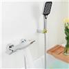 SHANFO Rubinetto Vasca da Bagno a Cascata, Miscelatore Vasca da Bagno con Doccetta,Rubinetto Doccia in Ottone, Cromato, 14Y1OK