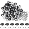 QUARKZMAN 100pz Kit Occhielli in Metallo 2/5 (10mm) ID Occhiello per Teloni Piccolo Rondelle Autoportante con Foro Rondelle per Scarpe Cuoio Perline Nuclei Tela Etichette, Nero Opaco