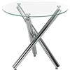 HOMCOM Tavolo da Pranzo Rotondo per 2-4 Persone in Vetro e Gambe in Acciaio, Ø80cmx74cm