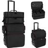 Relavel Grande valigetta cosmetica, custodia cosmetica per parrucchiere, borsa organizer per parrucchiere, isolamento termico, anti-scottatura, trolley con ruote, 1 trolley + 1 valigetta per cosmetici,
