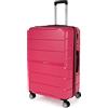 JASLEN - Valigia Grande da Viaggio Rigide. Trolley Grande con 4 Ruote. Materiale PP Valigia Rigida Grande Resistente e Super Leggero - Robusta Valigia Grande Rigida XXL TSA, Fragola