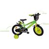 SUN&SPORT Bicicletta 14" - Verde - Bauletto, cestello e disco colorato nella ruota anteriore inclusi - adatta per bambini dai 5-7 anni