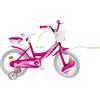 SUN&SPORT Bicicletta 14" - Fucsia - Bauletto, cestello e disco colorato nella ruota anteriore inclusi - adatta per bambini dai 5-7 anni
