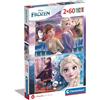 CLEMENTONI, DISNEY PRINCESS Clementoni supercolor puzzle disney frozen - 2x60 pezzi, puzzle bambini 4 anni